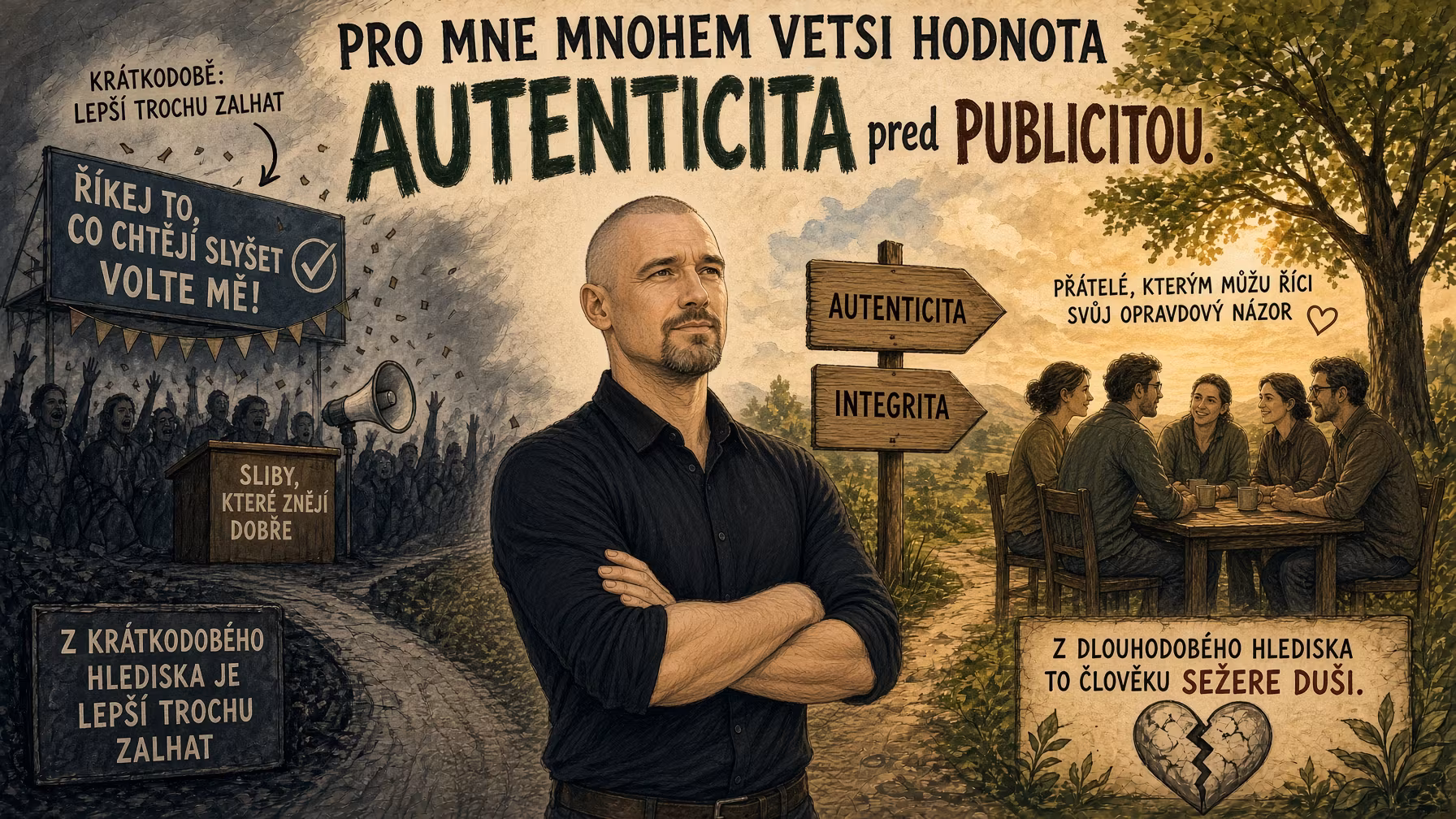 Tomáš Roud na rozcestí mezi populistickým slibováním a autenticitou mezi přáteli